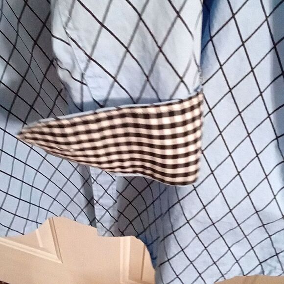 Coofandy Men's Patterned Button Down Shirt Size L Blue and Black Long Sleeve - Picture 3 of 9